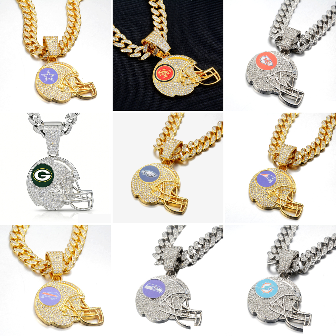 🔥 LAST DAY: Up to 50% OFF – NFL Team Pride Football Helmet Pendant Chain