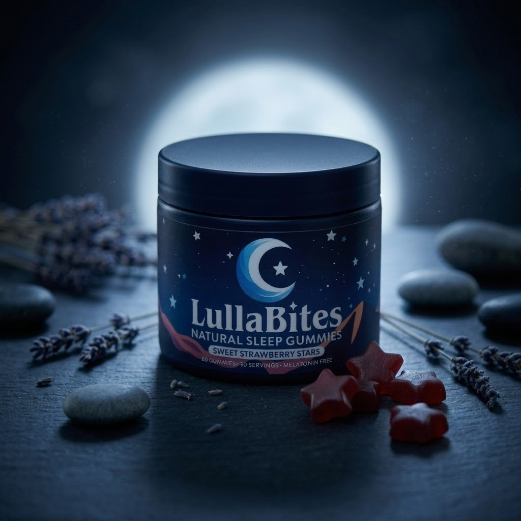 LullaBites Natural Sleep Gumme Sweet Strawberry Stars-120 Gumme-60 Servings