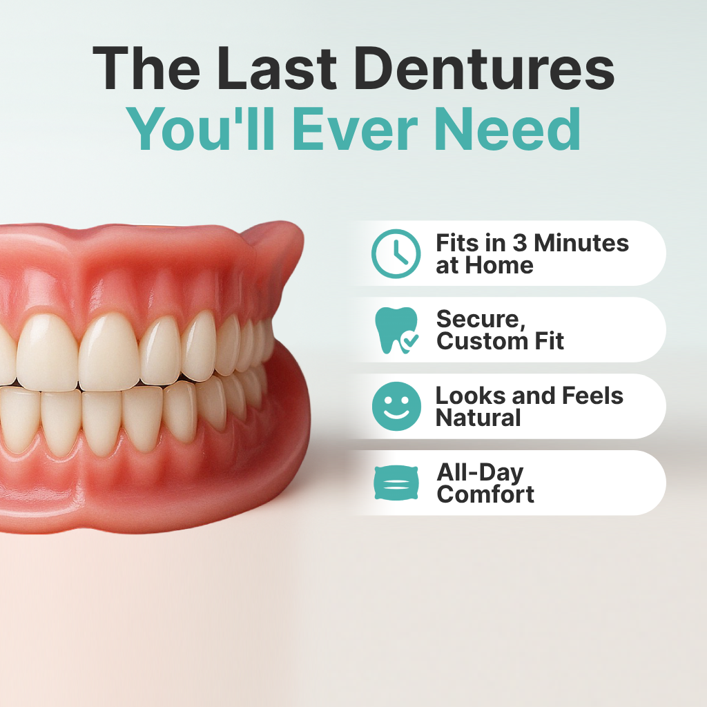 Ends Today: 70% OFF! Custom-Fit Full Functional Dentures Make you more confident